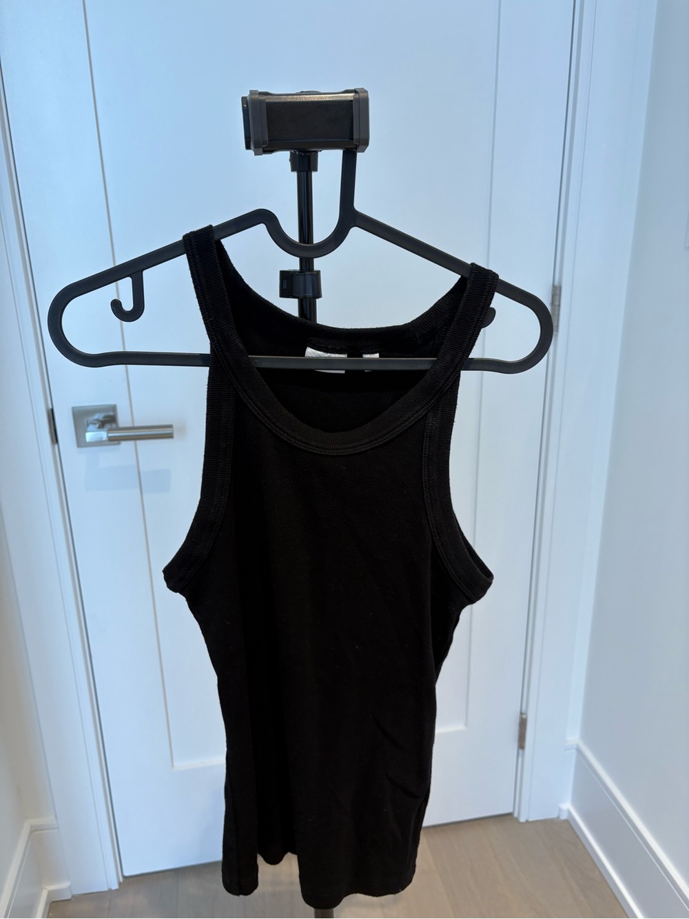 Babaton Aritzia Black Women's Tank Top - Classic Ribbed Racerback